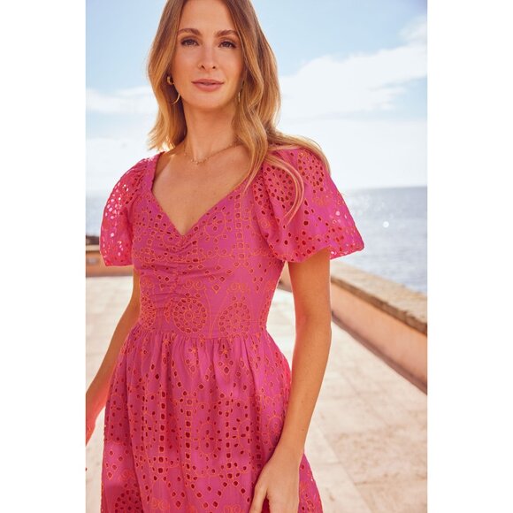 Friends Like These All Over Broderie Sweetheart Midi Dress Embroidered XS - Picture 2 of 8